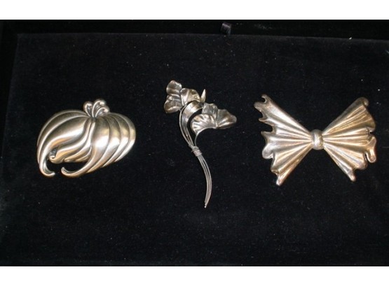 3 Brooches  (2 Sterling)    (131)