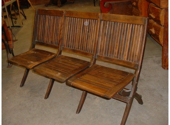 Set Of 3 Folding Wood Seats  (77)