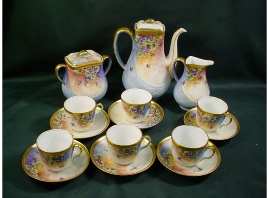 Haviland Tea Set With 6 Cups And Saucers   (217)