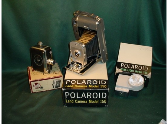 Polaroid Land Camera, Model 150, Polaroid Wink-light Model 250, DeJur Movie Camera Model D-100   (31)