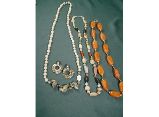 3 Stone Necklaces (one With Matching Earrings)    (144)