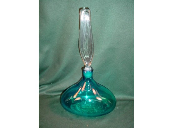 Large Blenko Hand Blown Glass Decanter With Glass Stopper   (181)
