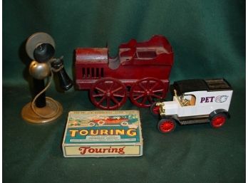 Toy Trucks, Toy Candlestick Telephone,  Card Game   (169)