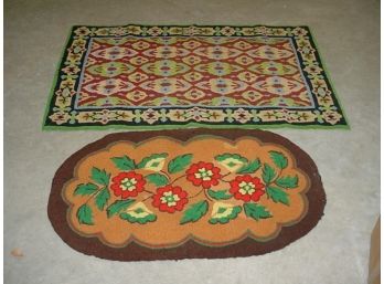 2 Vintage Handmade Rugs   (112)