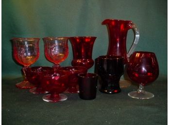 10 Pieces Red & Ruby Red Glass   (30)