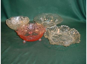 4 Pressed Glass Bowls  (85)