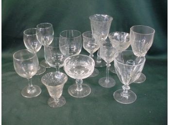 13 Assorted And Etched  Stems  (159)