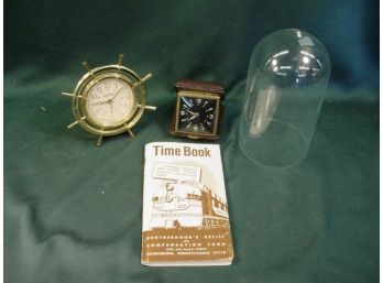 7' Glass Dome Time Book, 1965  Seth Thomas & Elg Art Clock (not Working)   (241)