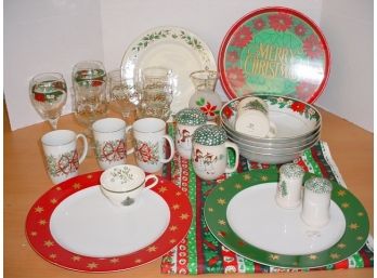 Christmas Dishes, Cups, Salt & Peppers, Stems, Vase  (114)