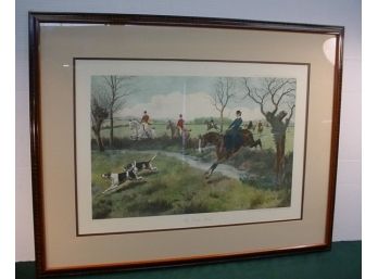 Framed Lithograph 'My Lady Leads' By G.D. Rowlandson, 13'x 28'    (136)