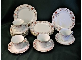 6 Luncheon Plates, 9 Saucers, 4 Cups By China Garden  (142)