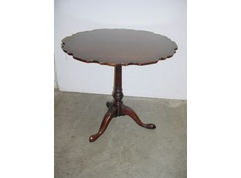 Antique Mahogany Tilt Top Table With Piecrust Edge And Carved Queen Ann Legs 30' X 27' High   (81)
