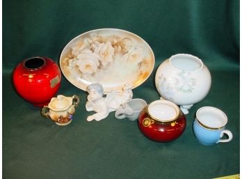 8 Pieces  Ming Dragon Blood Vase, Rouge Royale Pot And More   (244)