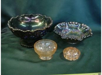 4 Piece Carnival Glass Group   (86)
