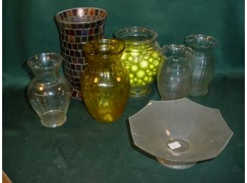 6 Vases & Footed Bowl   (225)