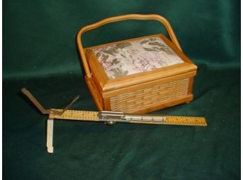 Sewing Box With Contents - 10'x 8' & Hemming Measure   (206)