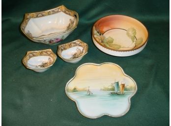 5 Pieces Nippon Porcelain Dishware  (175)