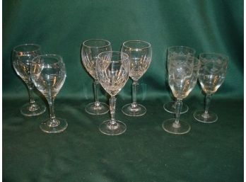 8 Stems:  3 Are Signed Waterford, 3 Etched, 2 Clear   (157)