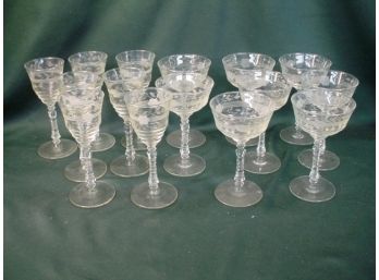 15 Matching Clear Etched Stems   (148)