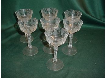 7 Etched Glass Stems  (150)