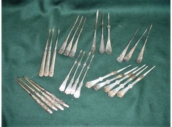 Group Of 25 Silver Plate Nut  Picks  (104)