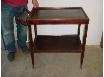 Mahogany Rolling Serving Table/tea Cart By Butler  (170)