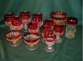 13 Assorted Pieces King's Crown Glassware   (145)
