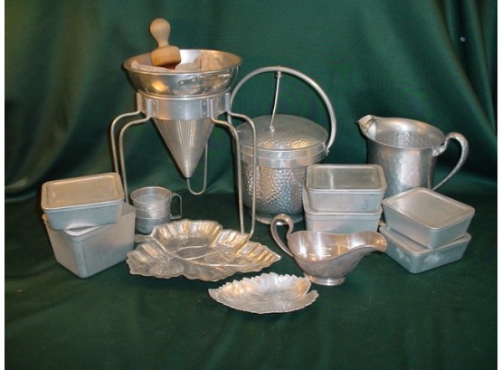 Assorted Aluminum Lot With One Silverplate Gravy Boat   (117)