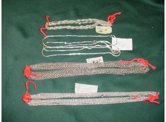 Group Of Costume Necklace Chains:  3 @ 16',  3 @ 16',  6 @ 24',  9 @ 24'  (263)