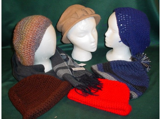 6 Winter Hats And Old Navy Scarf (new)   (12)