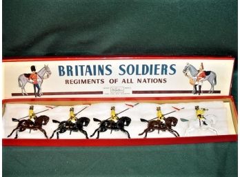 5 Britains Metal Soldiers Horses With Riders 'Indian Army - Lancers' #66   (146)