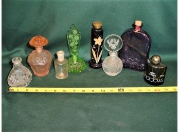 Group Of 8 Antique Scent & Other Bottles - One Signed Czechoslovakia   (196)
