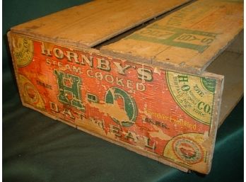 Hornby's Steam Cooked Oatmeal Advertising Wooden Box, 24'x 20'x 8'  (87)