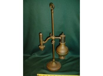 18' High Brass Student Oil Lamp, R. Douglass & Co, NY, Sept 25, 1866   (188)