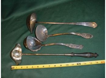 Group Of 4 Victorian Silverplate Ladels - Rogers, Alvin, & Alpacca  (226)