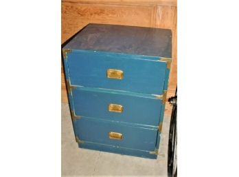 3 Drawer Wood Chest With Brass Hardware  (42)