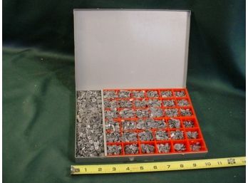 Tin Box Full Of Lead Letters & Numbers  (235)