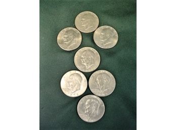 7 Eisenhower $1.00 Coins - Three 1776-1976, One 1972, Three 1978  (266)