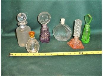 Group Of 6 Antique Scent Bottles - One Signed Czechoslovakia    (197)