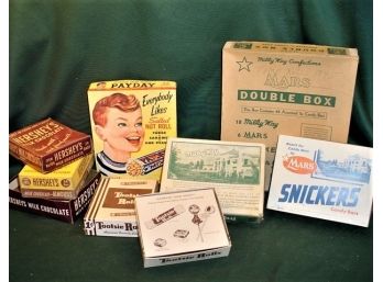 Group Of 9 Old Cardboard Advertising Candy Boxes- 1940's   (82)
