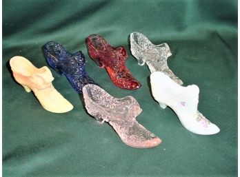 Group Of 6 Fenton Glass Slippers, 6: Long   (246)