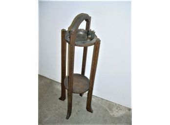 Arts & Crafts Oak Smoking  Stand, Goshen Novelty & Lamp Co, 32' High   (220)