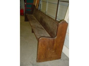 Pine Pew Bench In Two Sections 13' Long, 38' High, Ca 1910   (105)