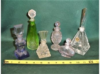 Group Of  6 Antique Scent  Bottles - 2 Are Signed Czechoslovakia   (195)