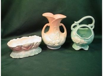 Hull 7' Vase, Weller 7' Vase, Royal Copley 7' Planter  (154)