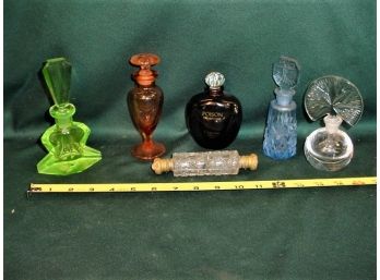 Group Of 6 Antique Scent Bottles - One Signed Czechoslovakia  (199)