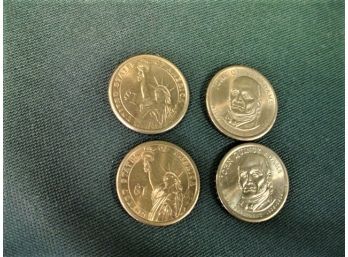 4 Gold Plated US John Quincy Adams 2008  $1.00 Coins   (264)