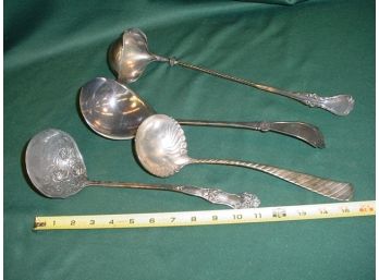 Group Of 4 Victorian  Silverplate Ladels - Wallace, Kaessan Bros, 2 Rogers Bros   (221)