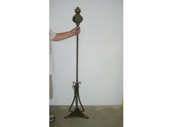 Antique Brass & Iron Floor Lamp, 63' High, Ca 1890  (185)
