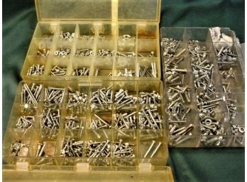 3 Boxes Of Nuts, Bolts, Screws, Clips, More  (19)